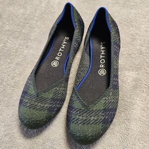 Rothy's Forest Tartan Plaid Flats Size 10